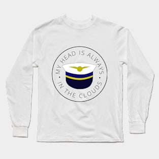 Head in the Clouds Pilot T Shirt White Long Sleeve T-Shirt